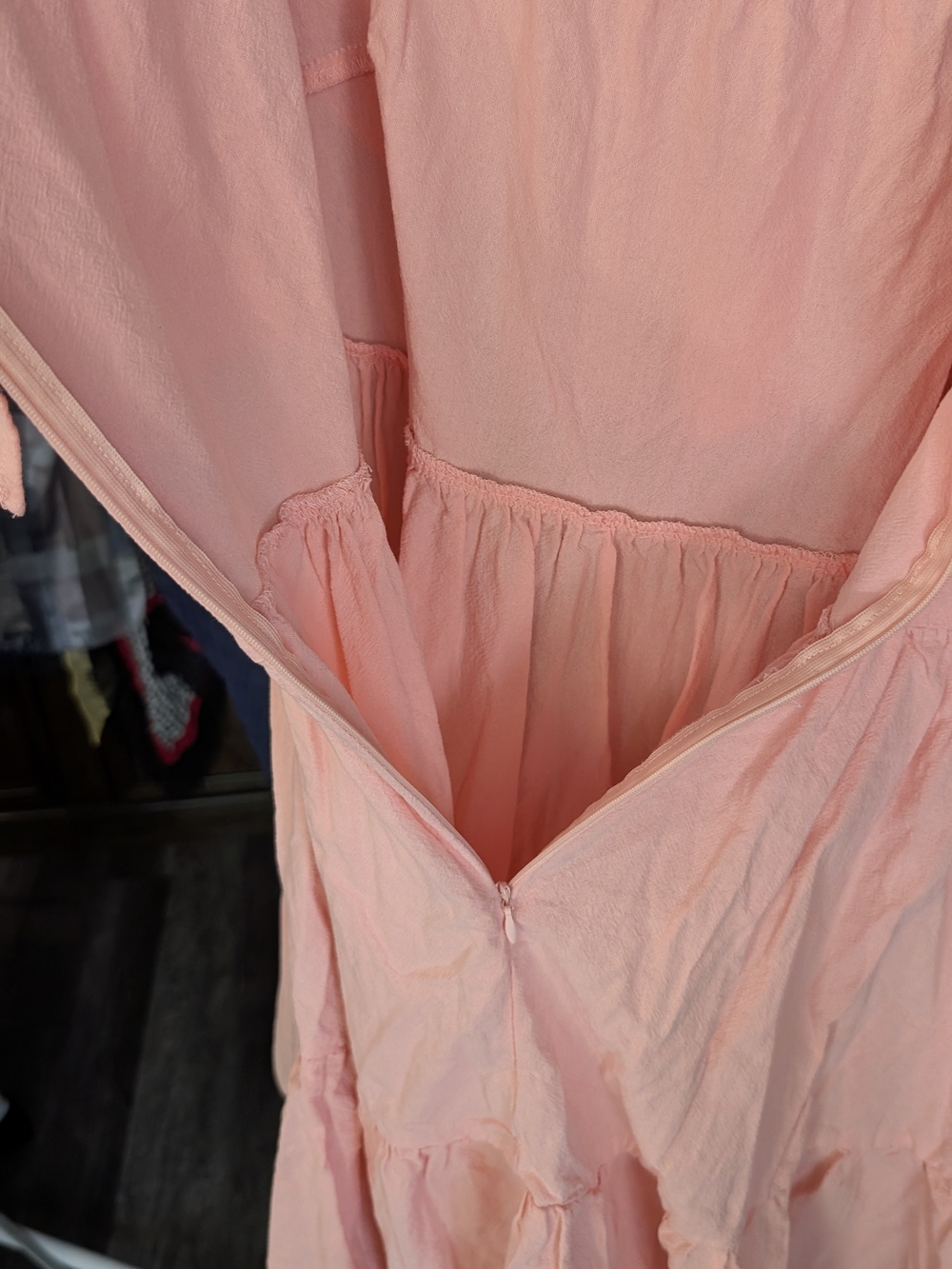 Ladies Pink Ruffle Off-Shoulder Dress - Picture 3 of 7
